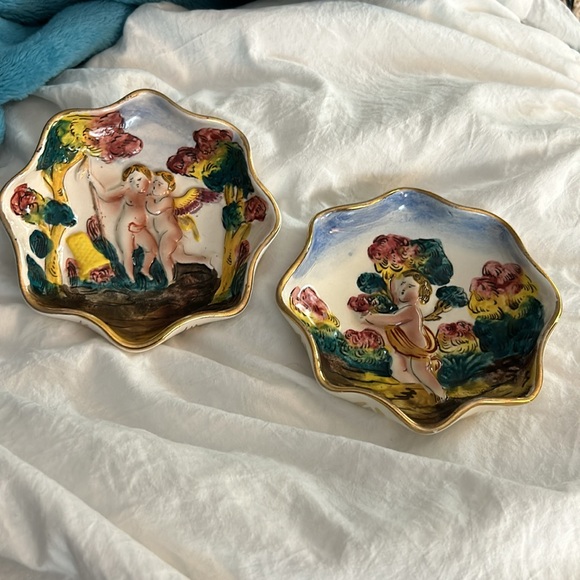Vintage Capodimonte Italy Porcelain Cupid Trinket Dishes - Picture 14 of 17